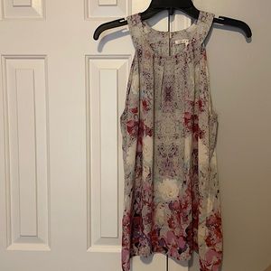 Sheer floral tank top